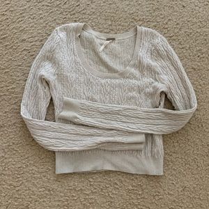 Free People Cropped cable knit sweater